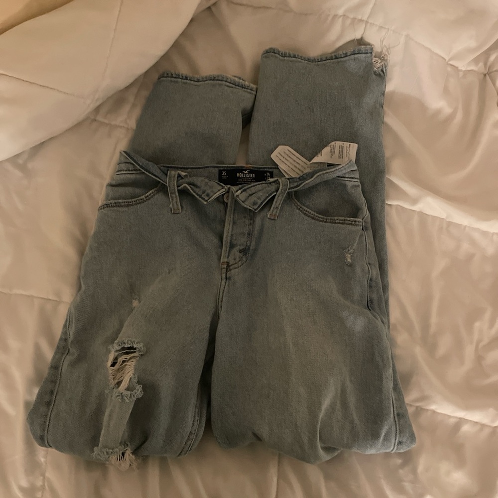 Hollister Blue Boyfriend Jeans Distressed Style